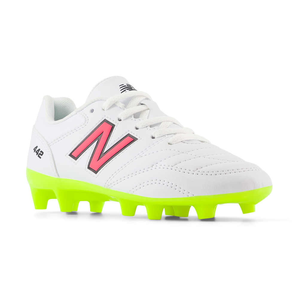 Korki dziecięce New Balance 442 ACADEMY JNR FG V2 JS43FWH2 – białe