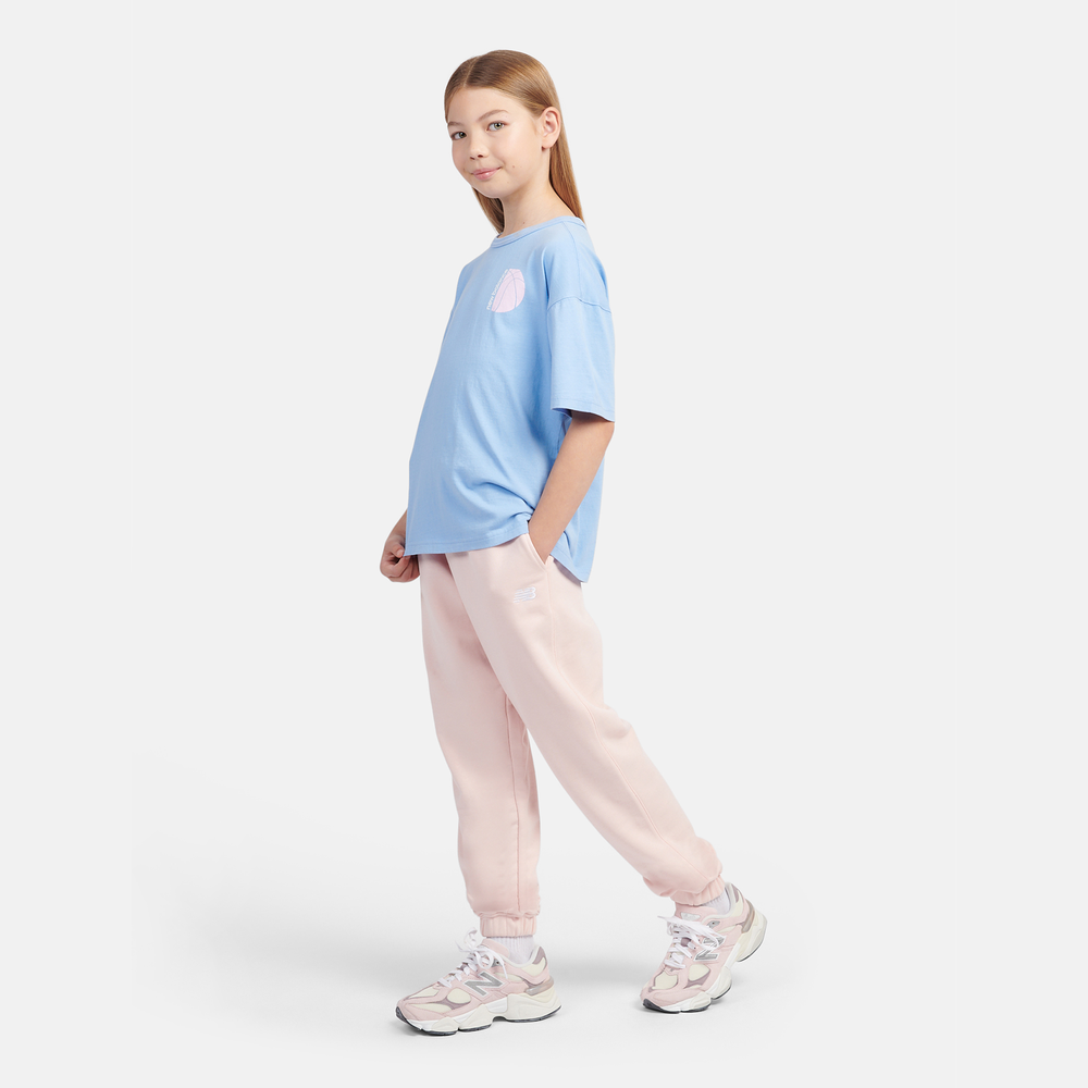 Spodnie dziecięce New Balance LAKG0058PIE – różowe