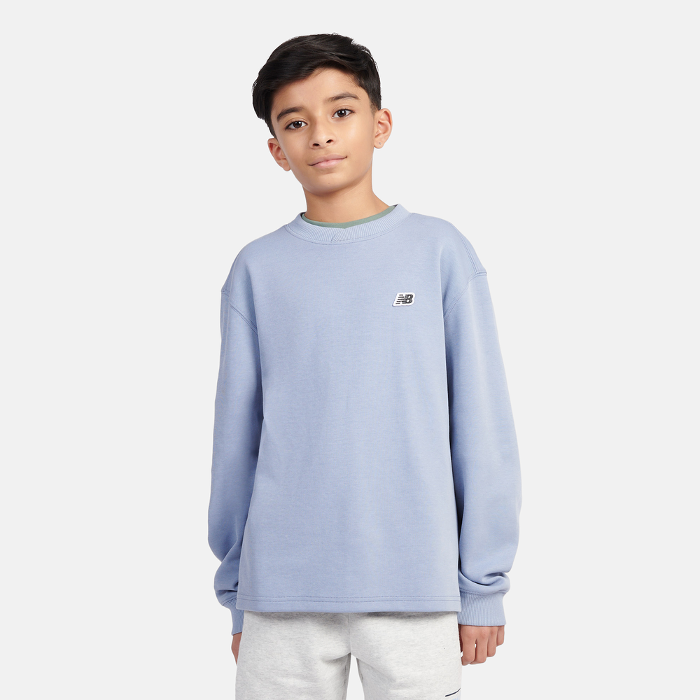 Bluza dziecięca New Balance LAKB0193DUS – niebieska