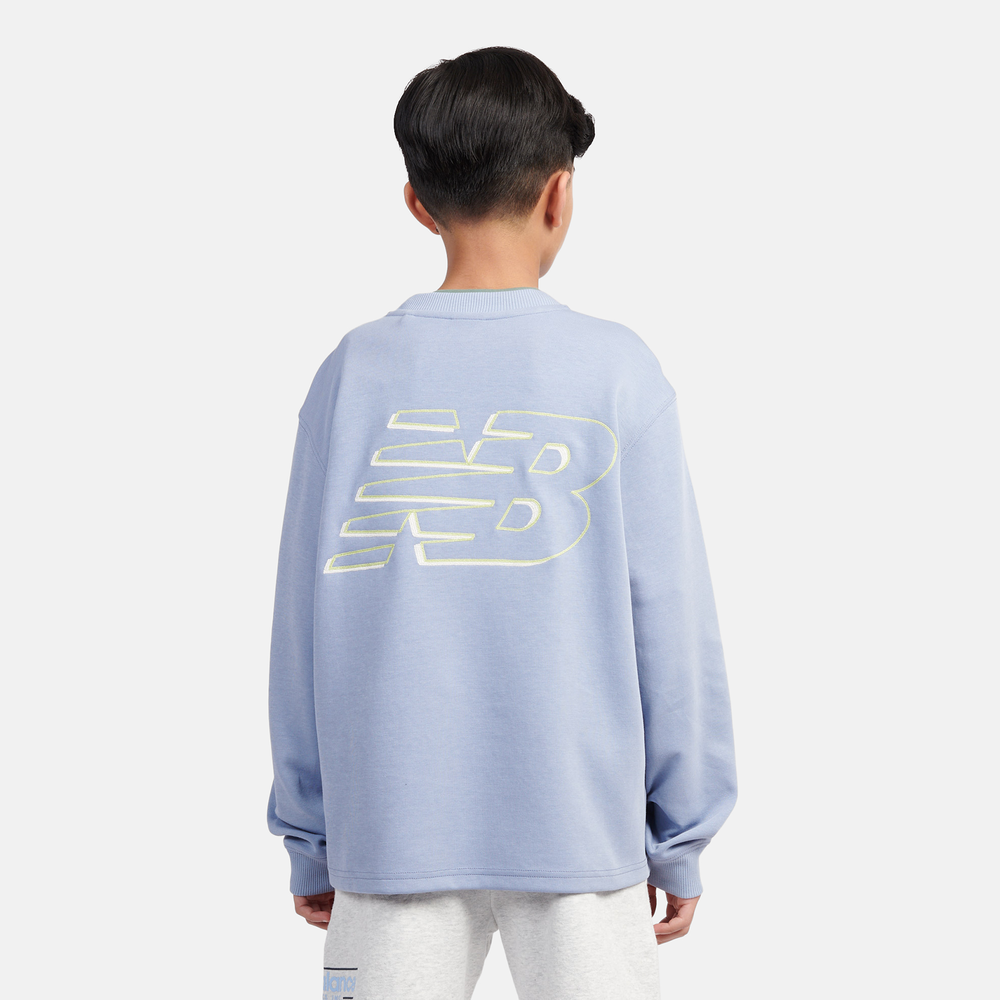 Bluza dziecięca New Balance LAKB0193DUS – niebieska