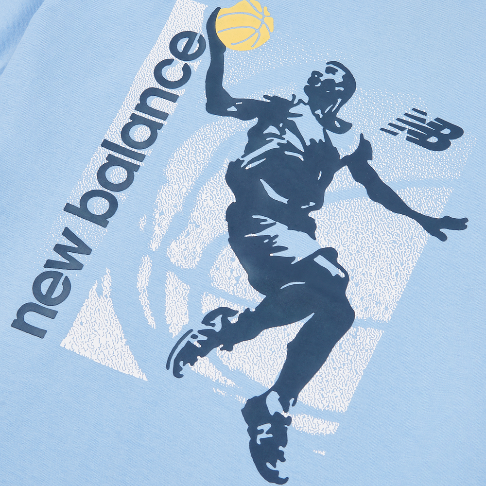 Koszulka dziecięca New Balance LAKB0155ELE – niebieska
