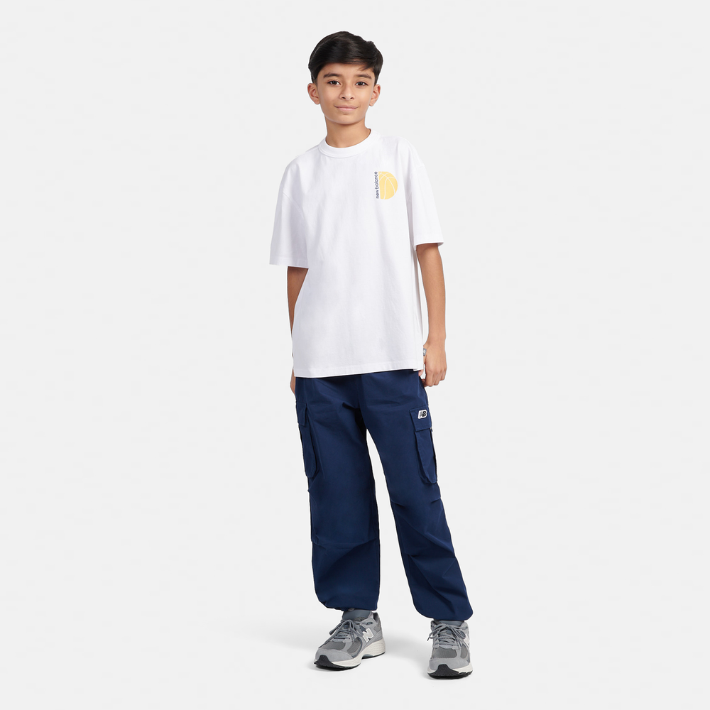 Koszulka dziecięca New Balance LAKB0157BWE – biała