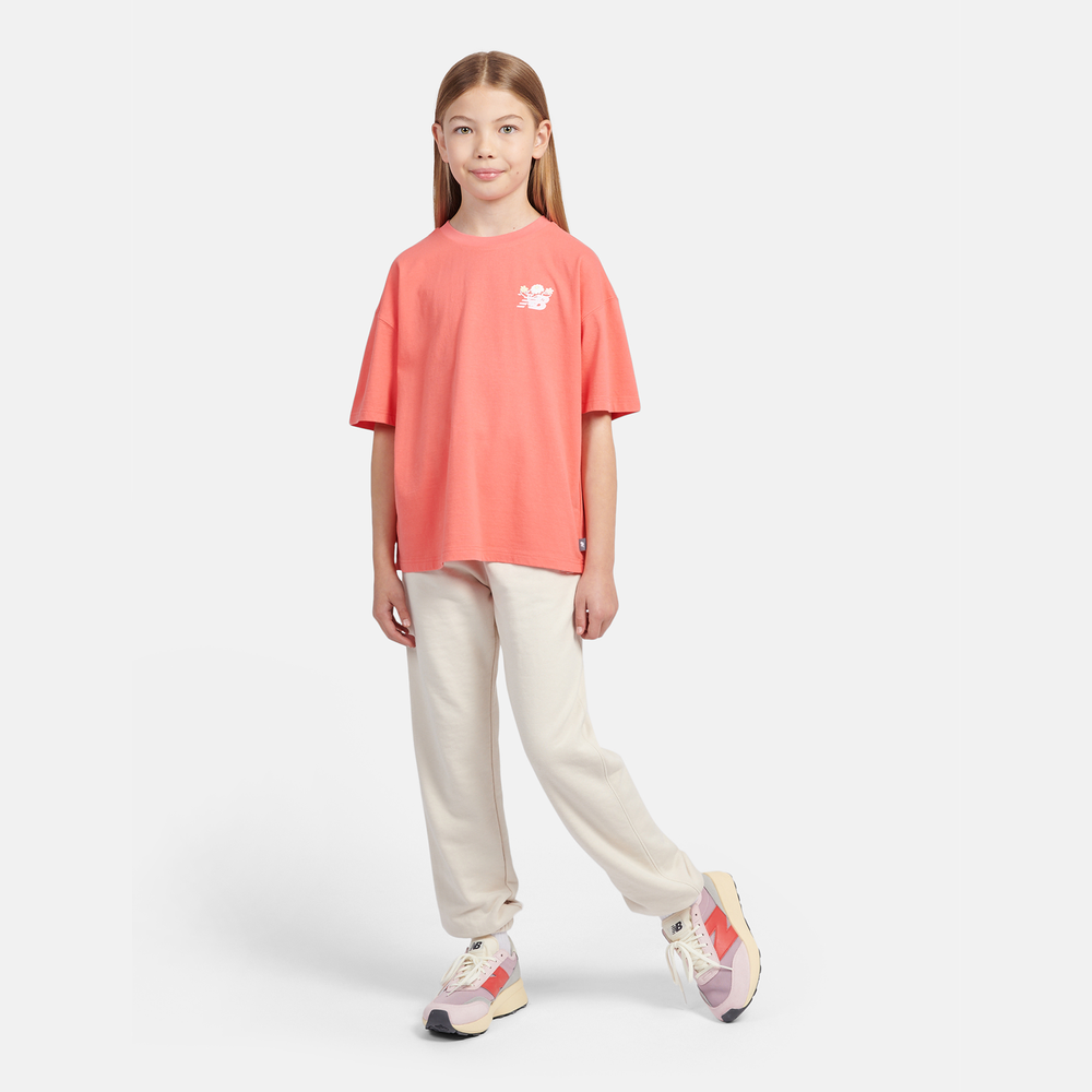 Spodnie dziecięce New Balance LAKG0058LIN – beżowe
