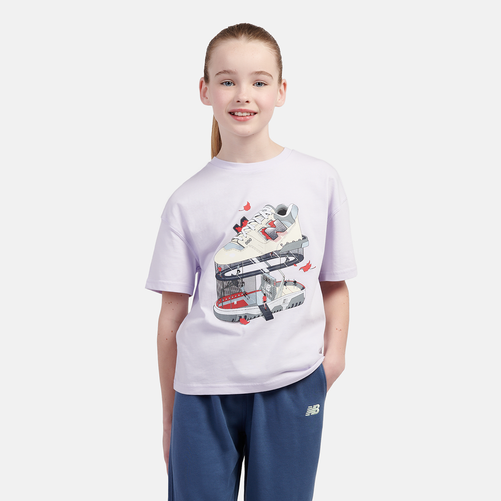 Koszulka dziecięca New Balance LAKG0117RIG – fioletowa