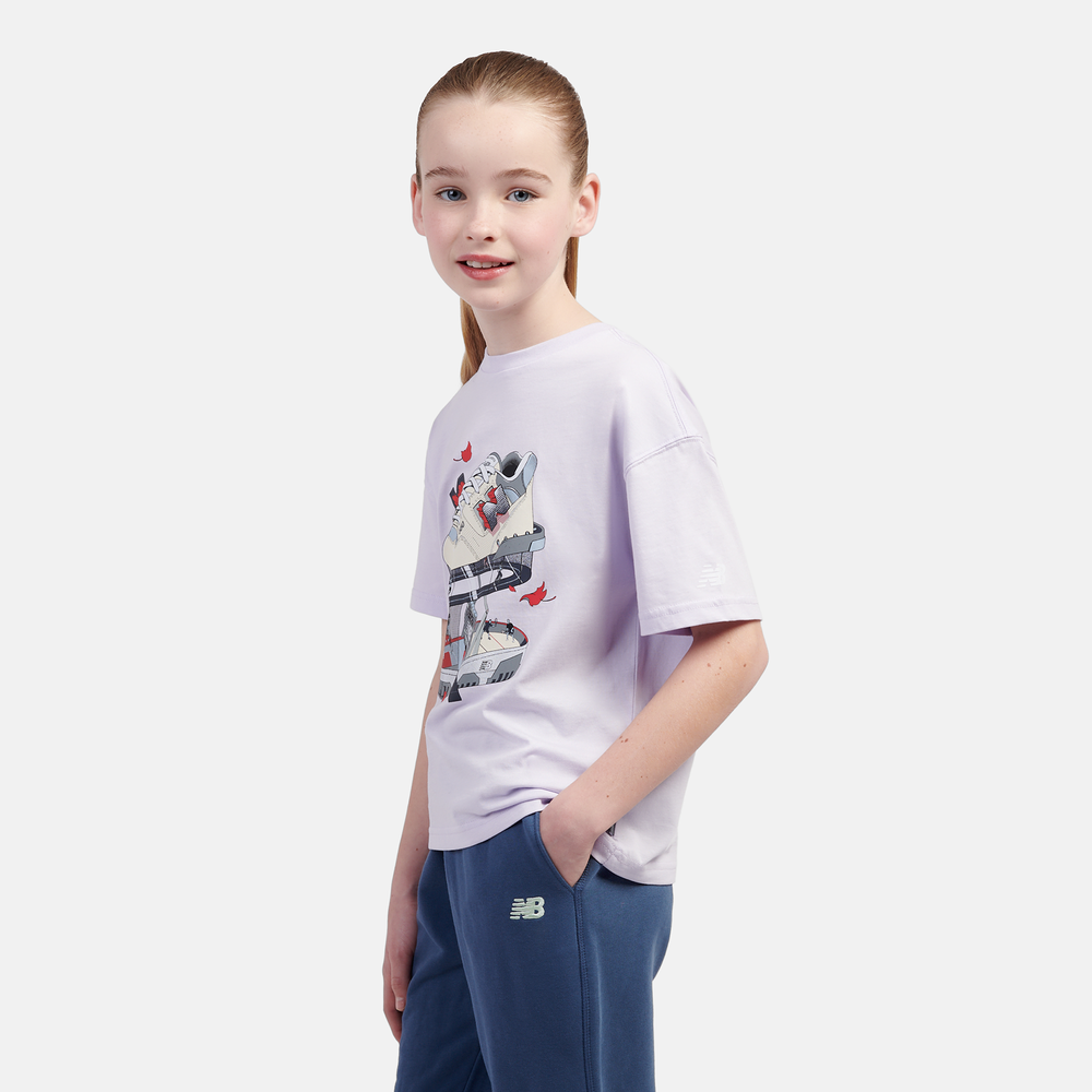 Koszulka dziecięca New Balance LAKG0117RIG – fioletowa