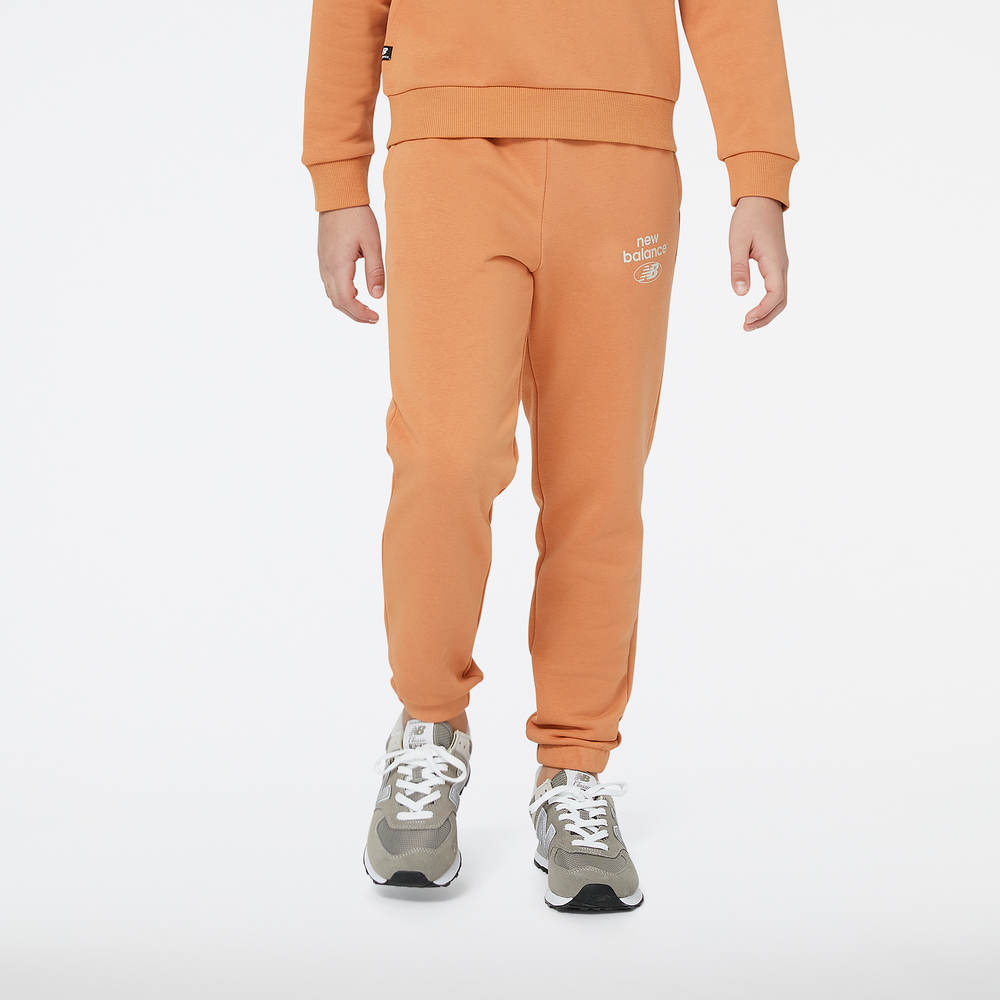 Spodnie dziecięce New Balance YP31508SEI – pomarańczowe