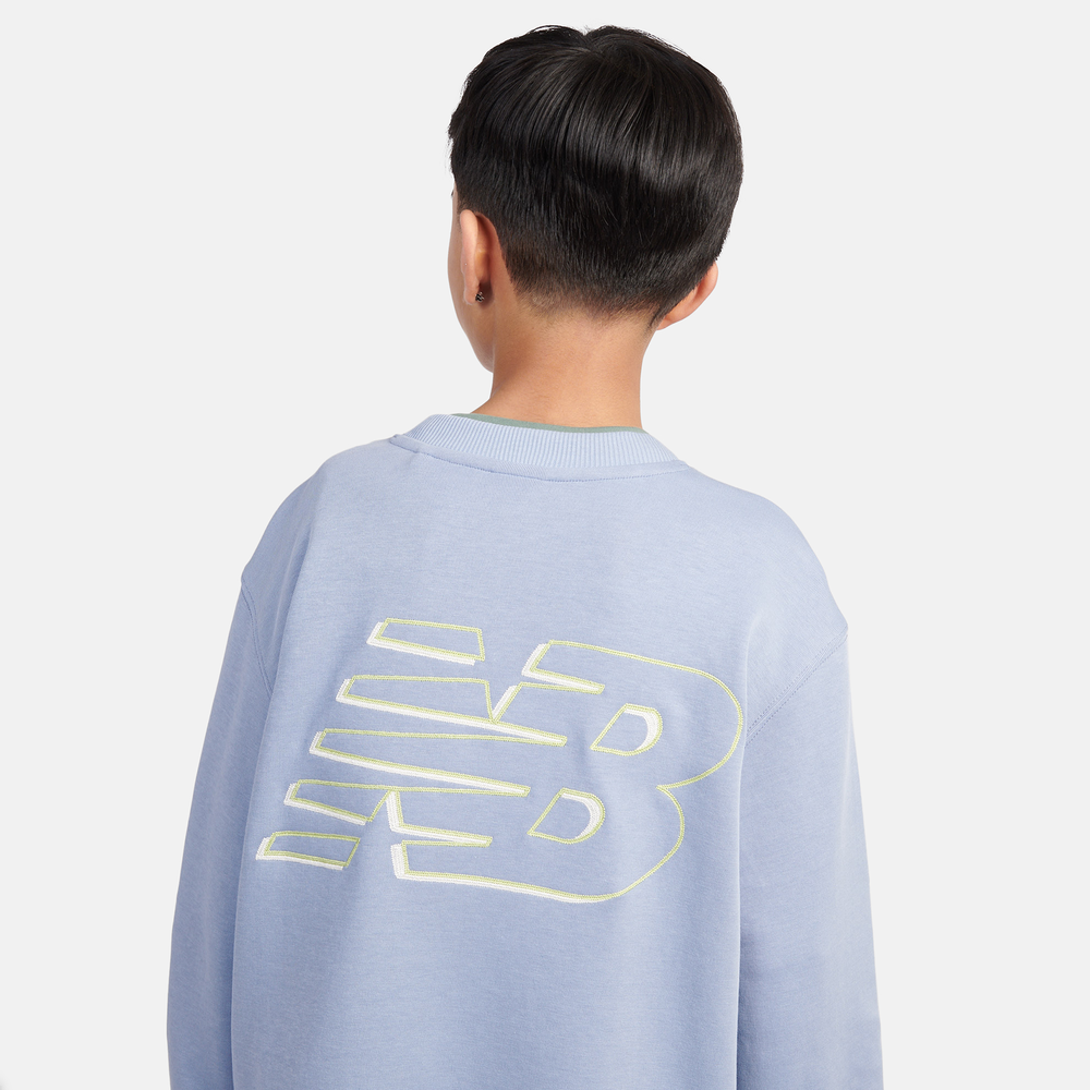 Bluza dziecięca New Balance LAKB0193DUS – niebieska