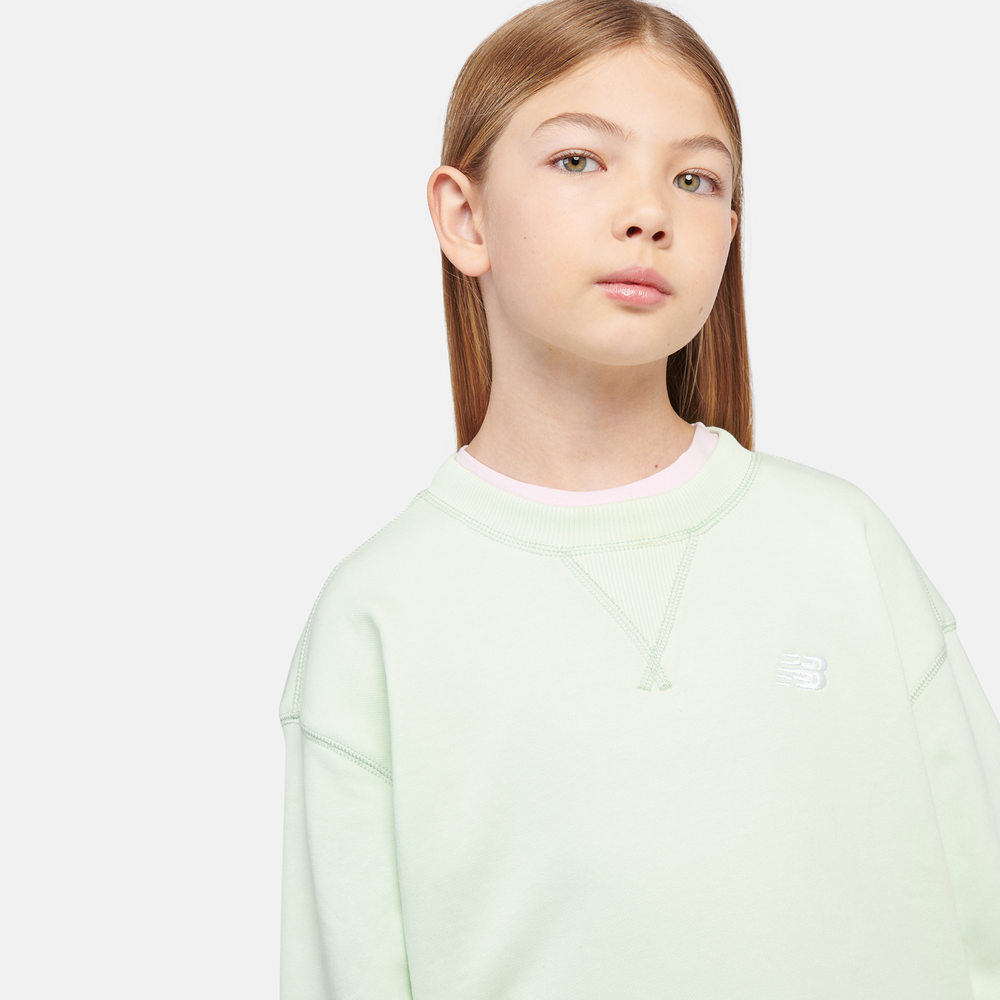 Bluza dziecięca New Balance LAKG0055MEW – miętowa