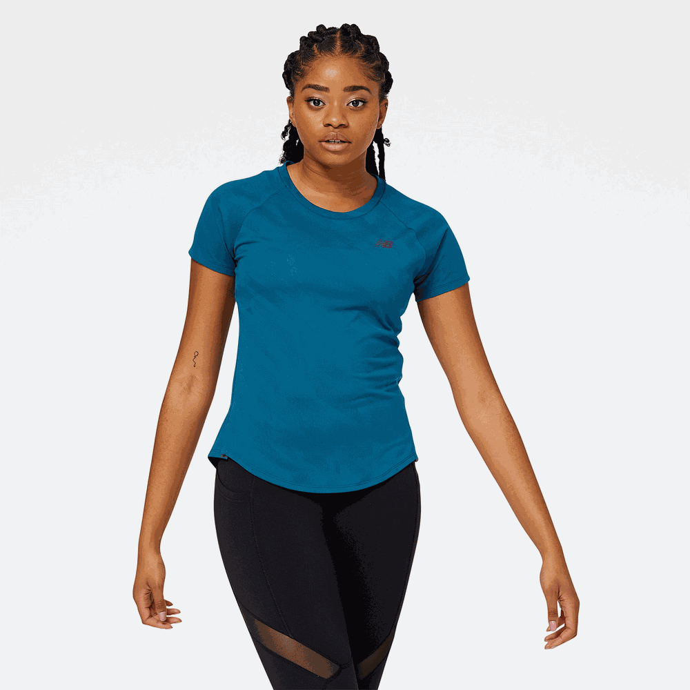 Koszulka damska New Balance WT23281DMS – niebieska