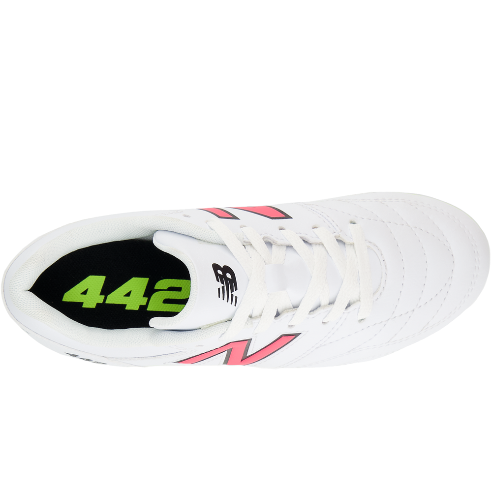 Korki dziecięce New Balance 442 ACADEMY JNR FG V2 JS43FWH2 – białe