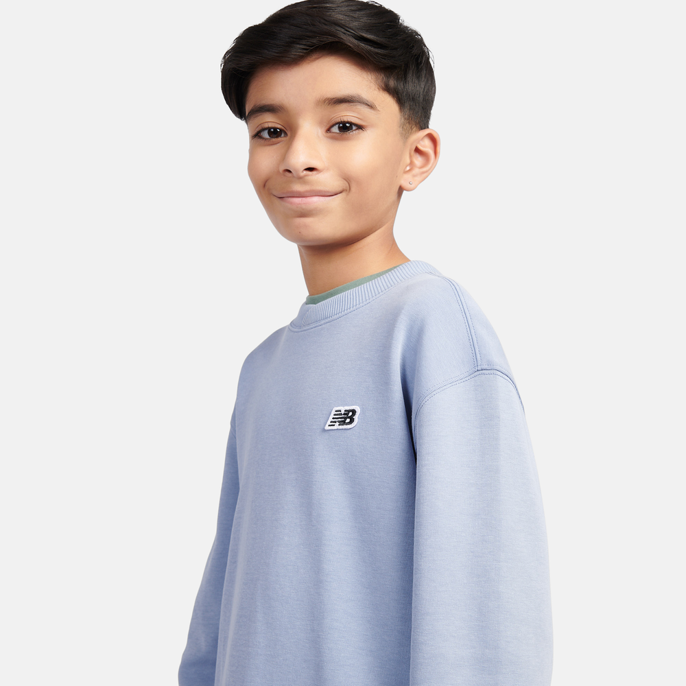 Bluza dziecięca New Balance LAKB0193DUS – niebieska