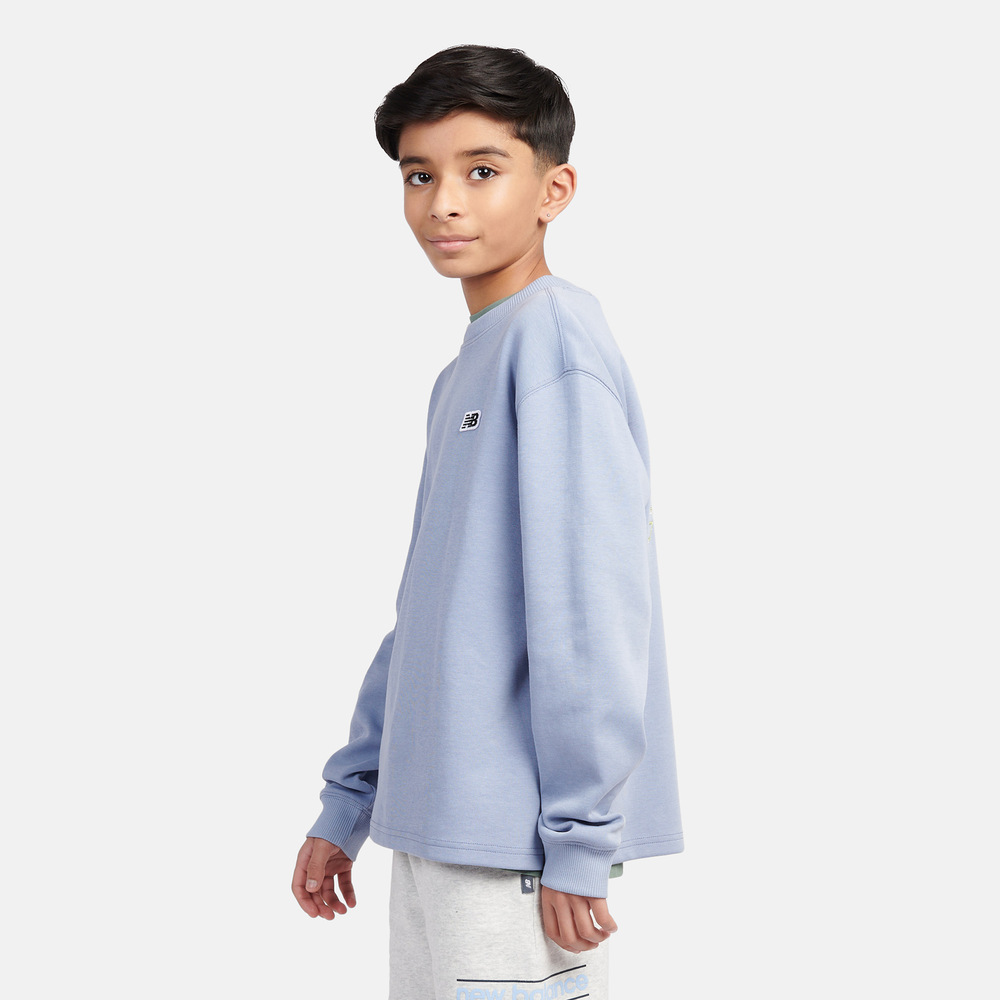 Bluza dziecięca New Balance LAKB0193DUS – niebieska