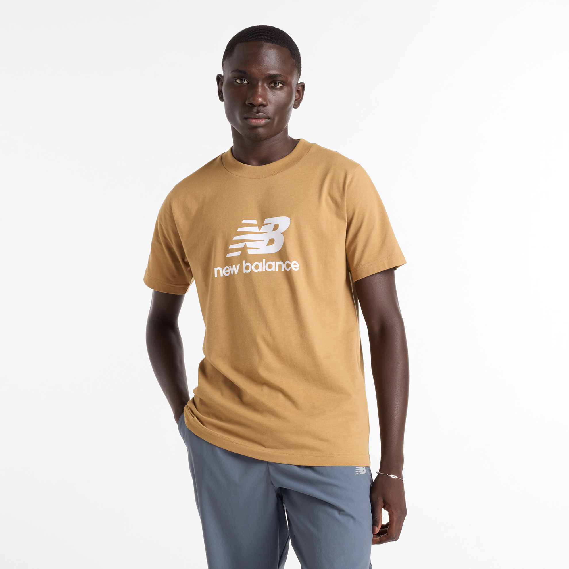 Tシャツ・カットソー New Balance Stacked Logo T-Shirt Gray MT41502AG ニューバランス（new balance）（メンズ）大谷選手着用モデル