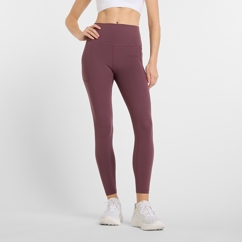 Legginsy damskie New Balance WP51124FDP - bordowe